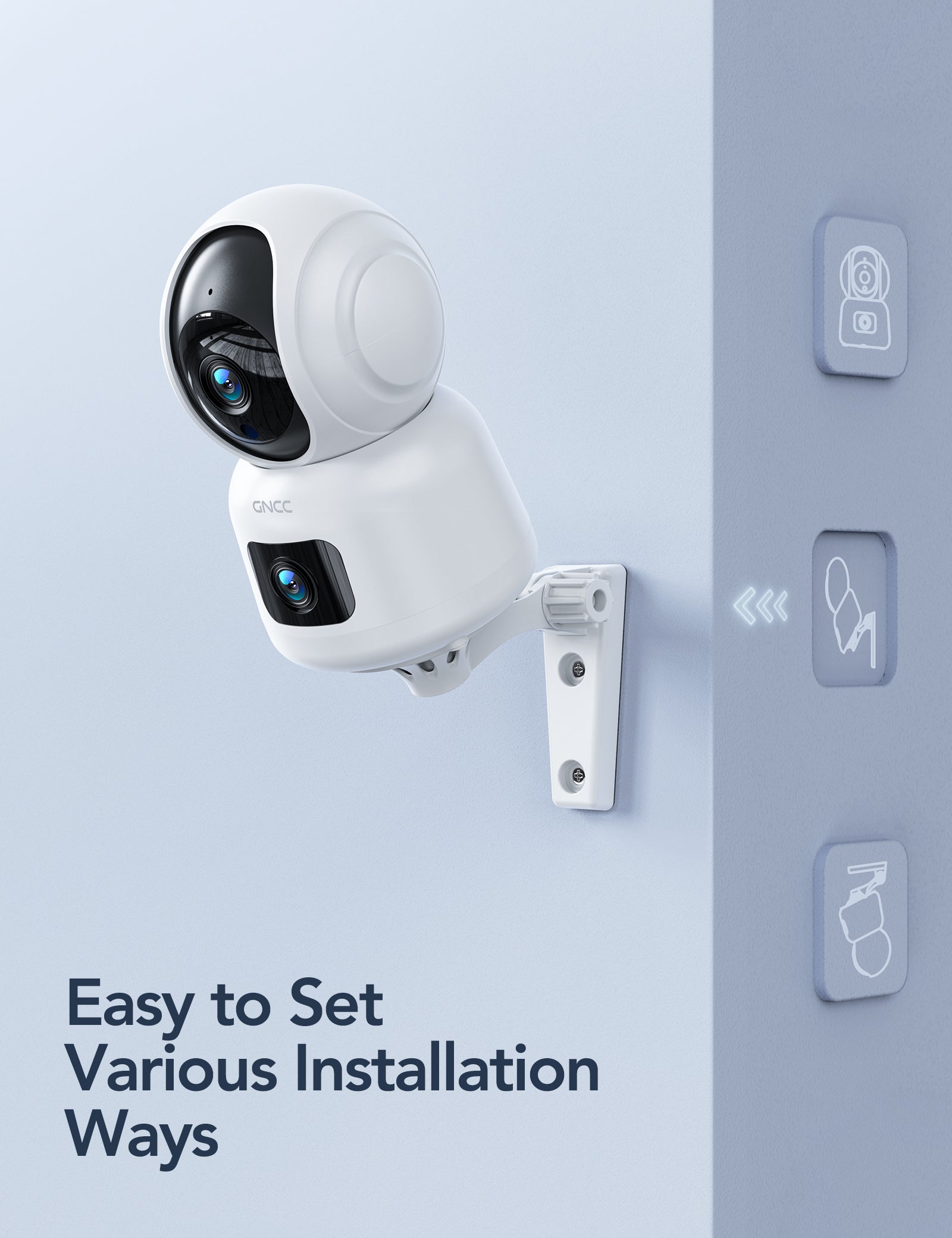 GNCC P4 1080P Baby Monitor avec deux caméras pour la sécurité de la maison