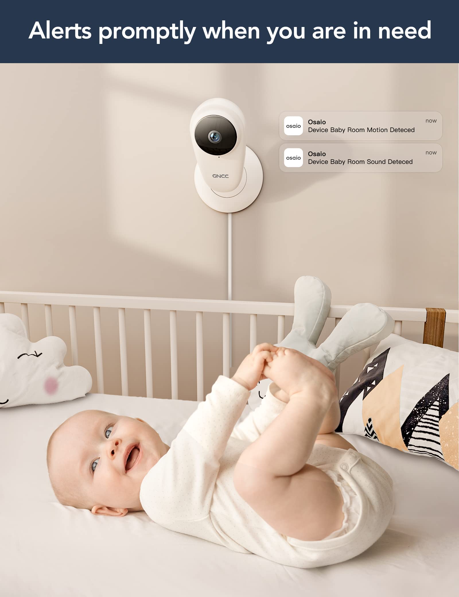 Telecamera baby monitor GNCC C1Pro 2k con visione notturna
