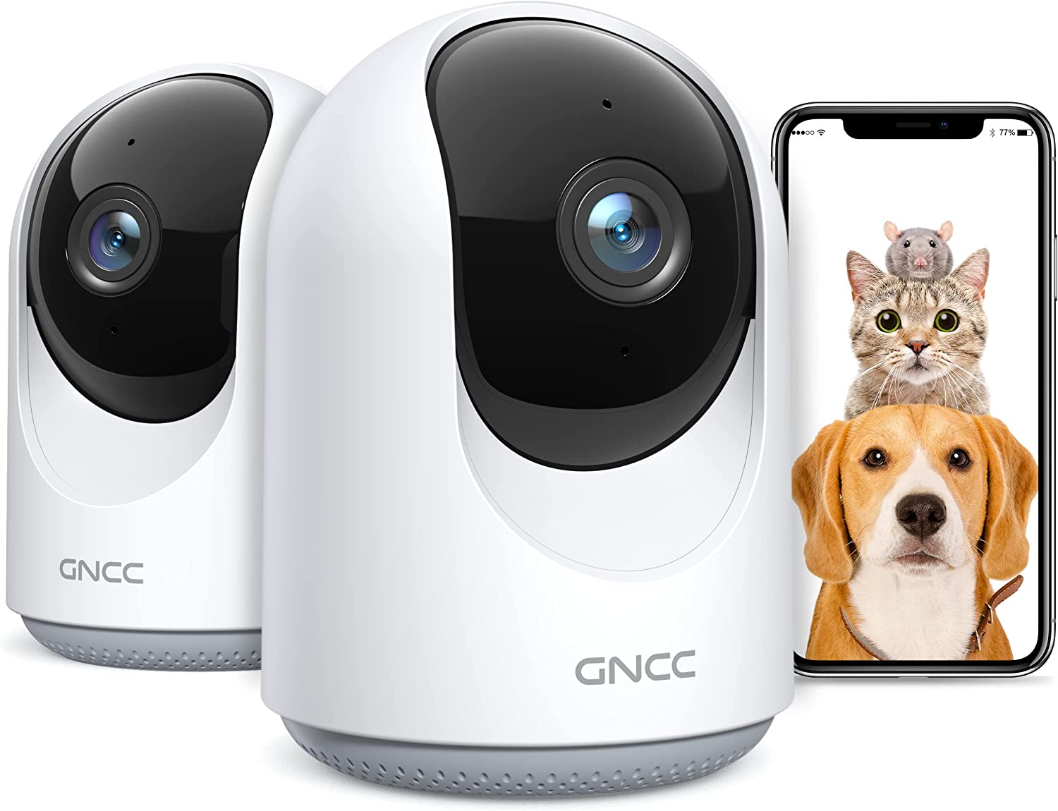GNCC P1 Caméra pour animaux domestiques Caméra d'intérieur